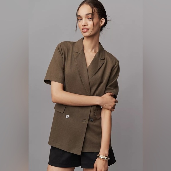 Anthropologie Jackets & Blazers - NWT! Anthropologie Dolan Left Coast Short-Sleeve Linen Blend Blazer - Size XS